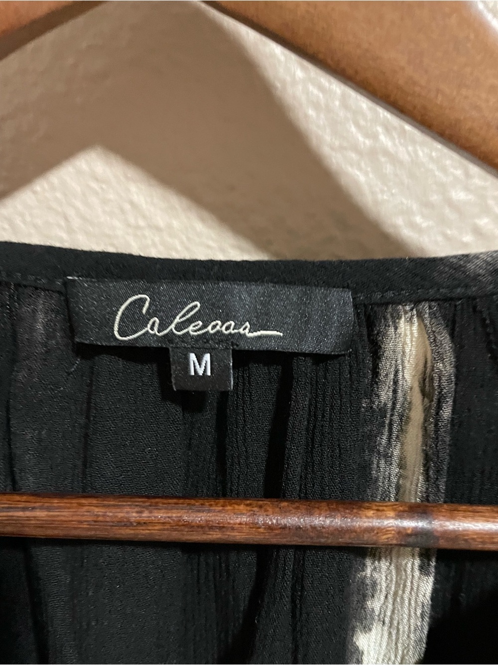 Calessa Black Boho Blouse with Multicolor Floral Embroidery - Picture 4 of 5